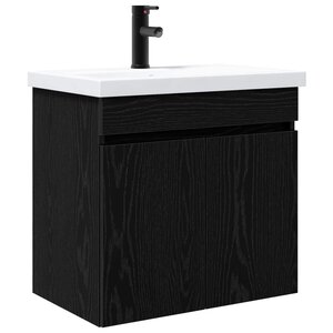 vidaXL Meuble de salle de bain avec robinet Chêne noir