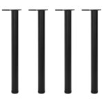 vidaXL 4 pieds de table réglables en hauteur 710 mm Noir