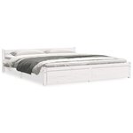 vidaXL Cadre de lit sans matelas blanc bois massif 180x200 cm