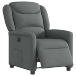 vidaXL Fauteuil inclinable électrique Gris foncé Tissu