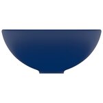 vidaXL Lavabo rond de luxe de salle Bleu foncé mat 32 5x14cm Céramique