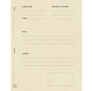 Pack de 25 dossiers de plaidoirie Avocats 'Pour / Contre' 25x32 cm Ivoire EXACOMPTA