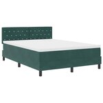 vidaXL Lit à ressorts avec matelas Vert foncé 140 x 190 cm Velours