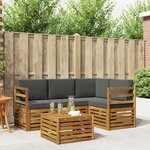 vidaXL Ensemble de canapés d'extérieur 5 Pièces Naturel et Anthracite