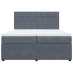vidaXL Sommier à lattes de lit et matelas Gris foncé 200x200cm Velours