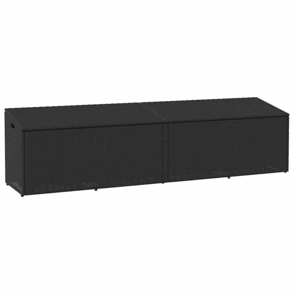 vidaXL Boîte de rangement de jardin noir 220x50x58 cm résine tressée