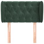 vidaXL Tête de lit avec oreilles Vert foncé 83x23x78/88 cm Velours