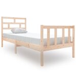 vidaXL Cadre de lit bois de pin massif 75x190 cm petit simple