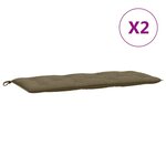 vidaXL Coussins de banc de jardin lot de 2 taupe mélangé tissu