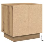 vidaXL Table de chevet avec lumières LED chêne artisan 44x34 5x45 cm