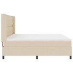 vidaXL Lit à ressort LED avec matelas Crème 200 x 200 cm tissu