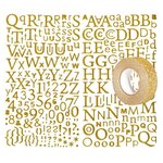 Alphabet autocollant paillettes doré + masking tape doré à paillettes 5 m