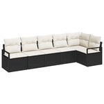 vidaXL Ensemble de canapé de jardin avec coussin 6 Pièces Noir  Crème