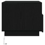 vidaXL Table basse avec lumières LED chêne noir 50x49x40 cm
