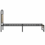 vidaXL Cadre de lit sans matelas chêne fumé 75x190cm bois d'ingénierie