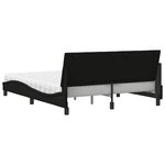 vidaXL Lit avec matelas noir 160x200 cm tissu