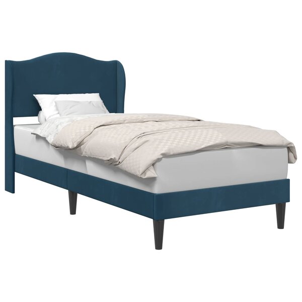 vidaXL Cadre de lit avec tête de lit Bleu 90 x 200 cm Velours