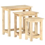 vidaXL Tables gigognes 3 Pièces Bois solide de manguier