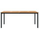 vidaXL Tables de jardin Naturel et noir 180 x 90 x 75 cm