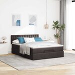 vidaXL Lit ottoman avec matelas marron foncé 140x190 cm tissu