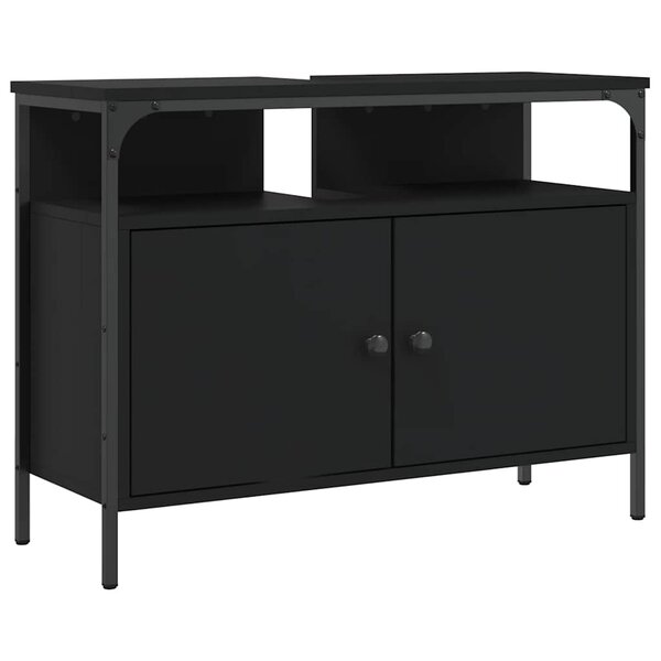 vidaXL Armoire lavabo de salle de bain noir 80x30x60 cm