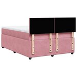 vidaXL Sommier à lattes de lit avec matelas Rose 140x190 cm Velours