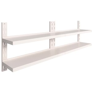vidaXL Étagères murales flottantes à 2 niveaux 2 Pièces Inox 240x30 cm