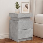 vidaXL Tables de chevet avec lumières LED 2 Pièces gris béton 35x39x55 cm