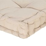vidaXL Coussin de plancher de palette Coton 120x80x10 cm Beige