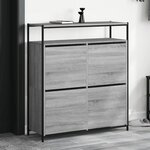 vidaXL Armoire à chaussures 4 tiroirs rabattables sonoma gris
