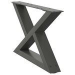 vidaXL Pieds de table basse 2 pièces Anthracite 50 x (30-31 3) cm Acier