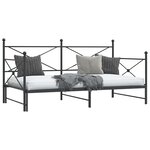 vidaXL Lit de jour avec gigogne sans matelas noir 107x203 cm acier