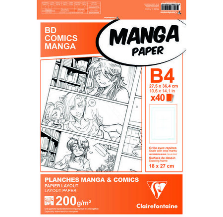 Manga etui bd/comic b4 40f g.6c 200g clairefontaine