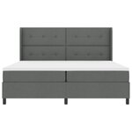 lit box spring vidaXL avec matelas et LED gris foncé 200x200 cm en tissu