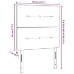 Tête de lit capitonnée noire en tissu 80 cm