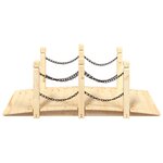 vidaXL Pont de jardin avec garde-corps en chaîne bois massif épicéa