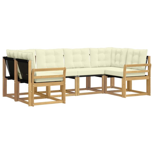 vidaXL Ensemble de canapés d'extérieur 6 Pièces Blanc et crème