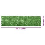 vidaXL Écran de balcon avec feuilles vert 400x100 cm