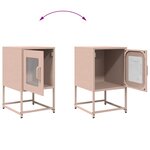 vidaXL Table de chevet rose 36x39x60 5 cm acier laminé à froid