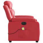 vidaXL Fauteuil de massage inclinable électrique rouge similicuir