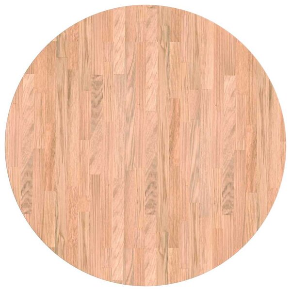 vidaXL Plateau de table Autre Marron clair Ø 70 x 4 cm Chêne massif