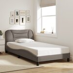 vidaXL Cadre de lit avec LED sans matelas Hvar taupe 100x200 cm tissu