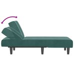 vidaXL Chaise longue vert foncé velours