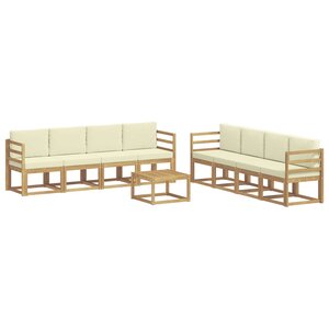 vidaXL Ensemble de canapés d'extérieur 9 pc Blanc et crème