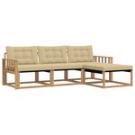 vidaXL Ensemble de canapés d'extérieur 4 pc Blanc et Beige