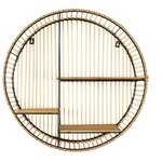 Etagère ronde en métal et mdf java