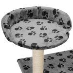 vidaXL Arbre à chat avec griffoir en sisal 95 cm Gris Motif de pattes