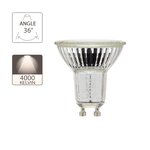 SupraLED - Ampoule LED (Spot), culot GU10, conso. 5,5W (eq. 50W), 345 lumens, blanc neutre -  LG50WSCW