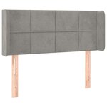 vidaXL Tête de lit avec oreilles Gris clair 93x16x78/88 cm Velours