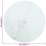 vidaXL Dessus de table blanc Ø60x0 8cm verre trempé avec design marbre